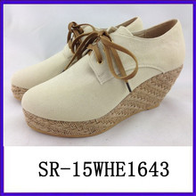 2015 lace up wedge dress wedge shoe shoes for woman woman shoe